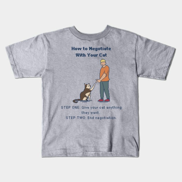 Negotiations: The Cat's Terms - 8bit Pixelart Kids T-Shirt by pxlboy